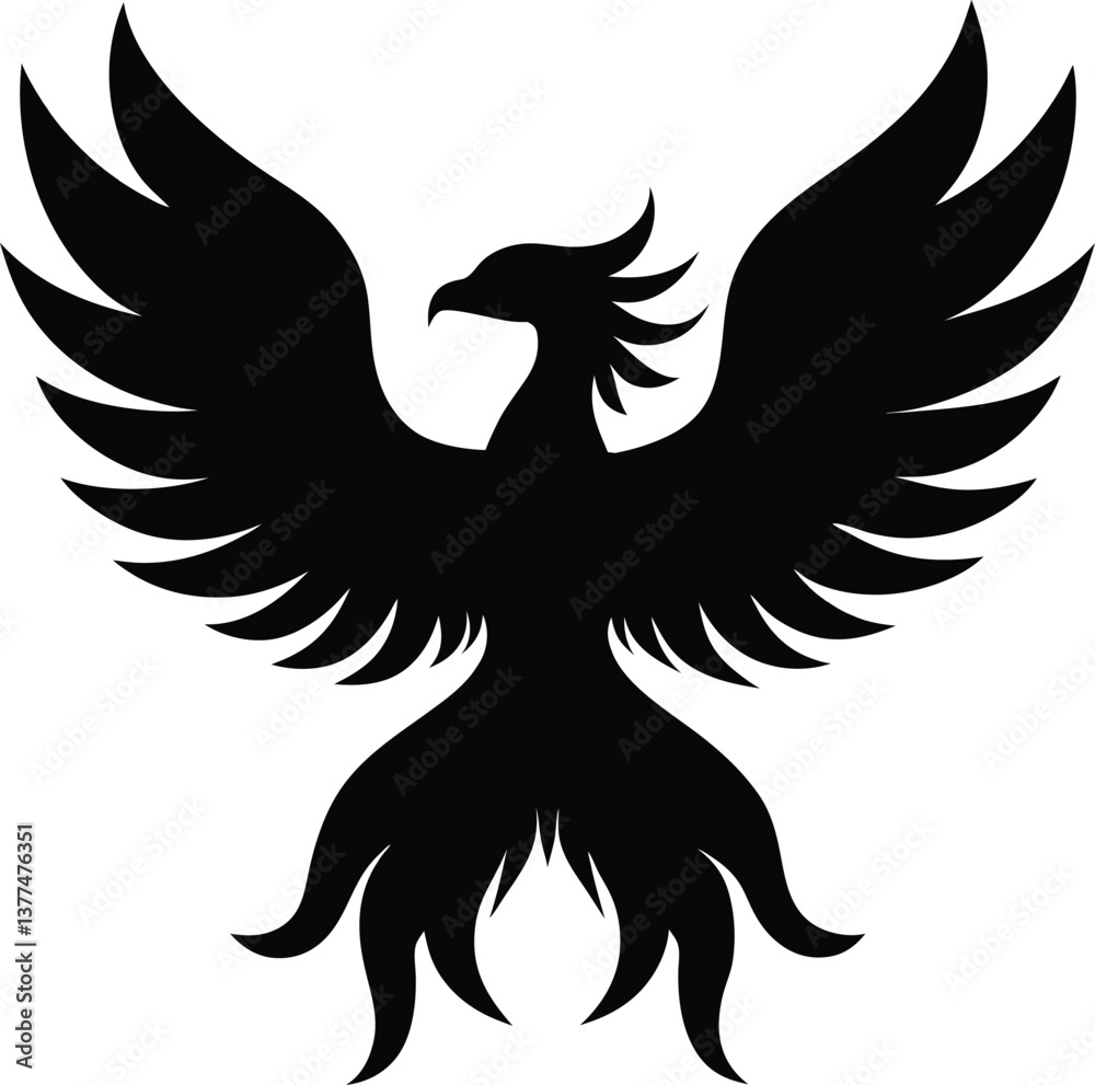 Obraz premium Phoenix Silhouette Vector Illustration