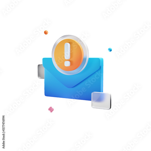 spam email 3d icon vector render