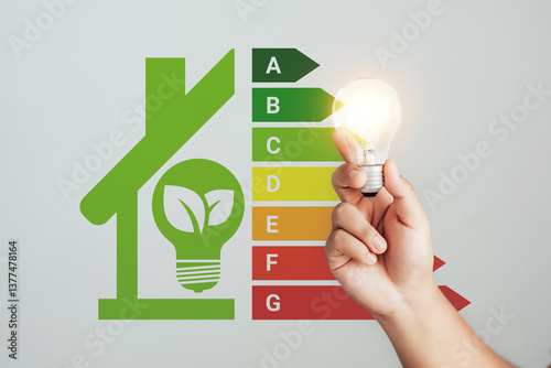 Energy-saving homes, energy efficiency concepts, eco-friendly home improvements, cost savings, low-energy eco-friendly homes, green handshake.