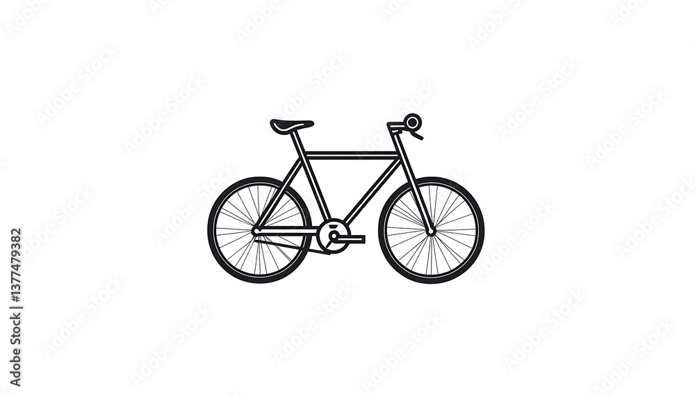 imple line drawing of a bicycle in black on a white background The bicycle has two wheels handlebars and a seat imple line drawing of a bicycle in black on a white background The bicycle has two wheels handlebars and a seat