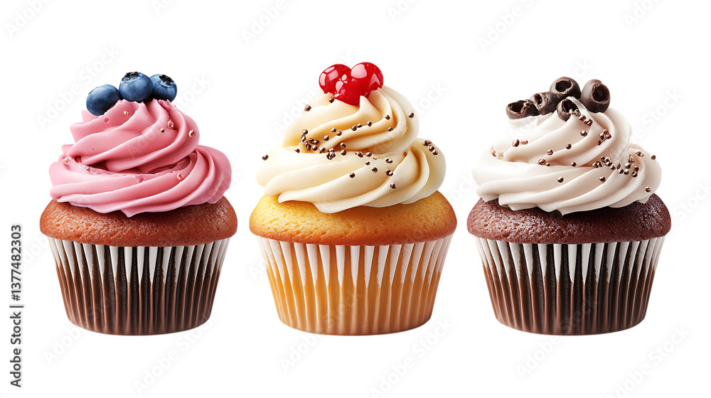 Pack of Fresh Cupcakes set Against Transparent Background for Bakery Branding, Dessert Promotion, or Food Styling Pack of Fresh Cupcakes set Against Transparent Background for Bakery Branding, Dessert Promotion, or Food Styling