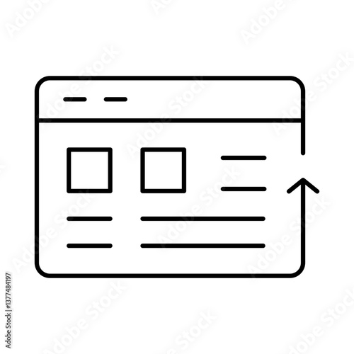 Website Line Icon. Startup, Success, Growth Editable Stroke Vector Illustration