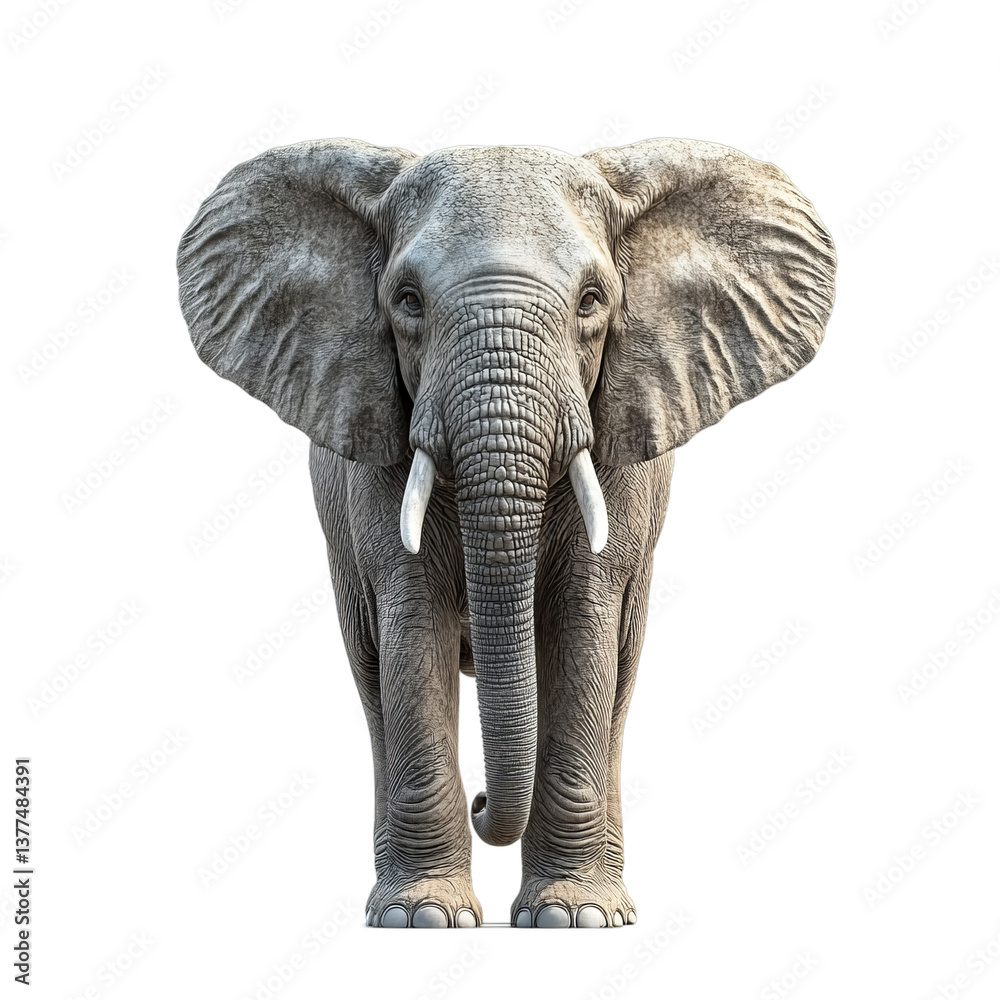 Fototapeta premium Majestic Elephant Portrait: A Stunning Representation of Wildlife, Conservation Efforts, and Natural Beauty in Africa's Diverse Ecosystem