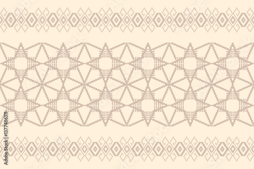 Geometric, seamless,pixel traditional ethnic, thai pattern, fabric pattern for textiles, rugs, wallpaper, clothing, sarong, batik, print, background, cover, illustration, 