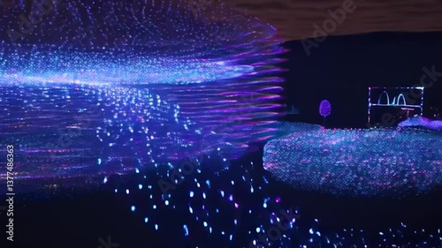 fiber optics background with lots of light spots