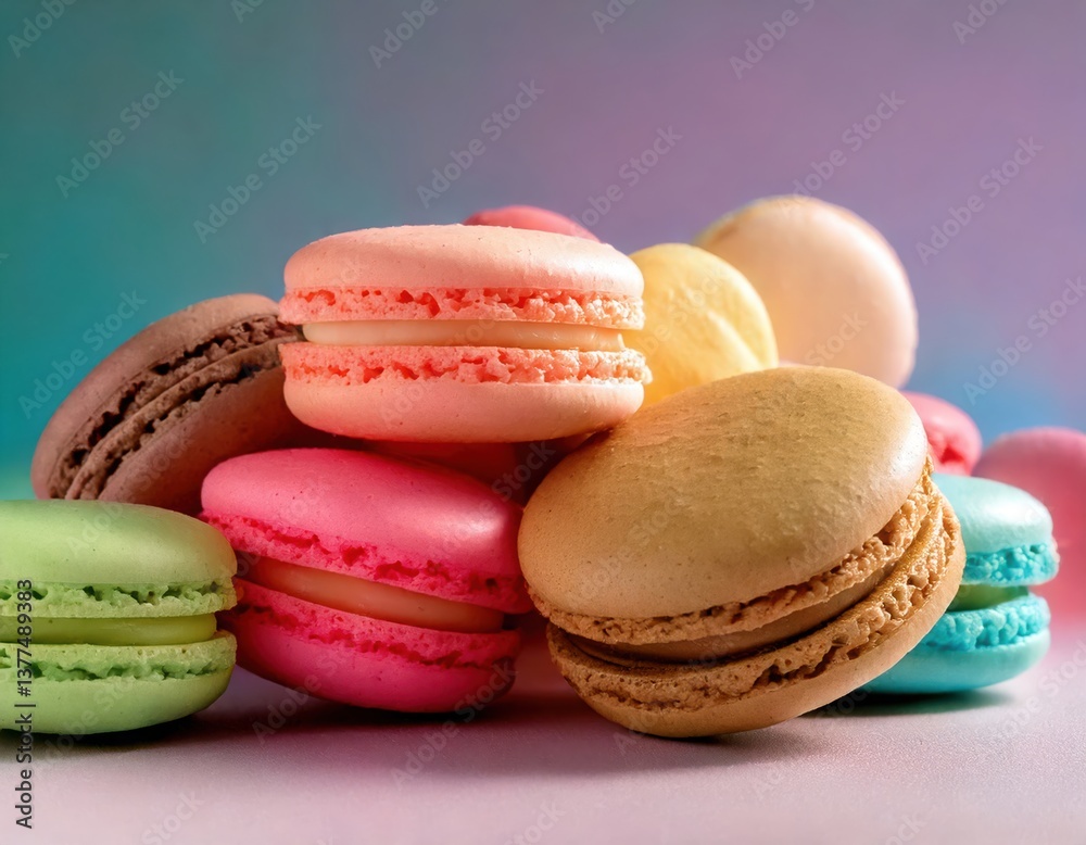 a delightful display of colorful macarons arranged in a tempting assortment a delightful display of colorful macarons arranged in a tempting assortment