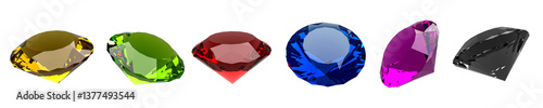 Collection of gemstone mineral rocks crystal semi-precious stones, transparent cutout PNG
