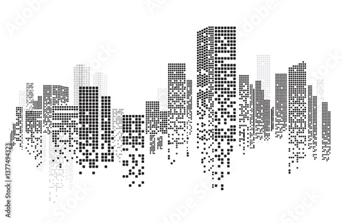 Building and City Illustration, City scene on night time