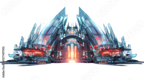 A stunning Tomorrowland stage setup with mass 