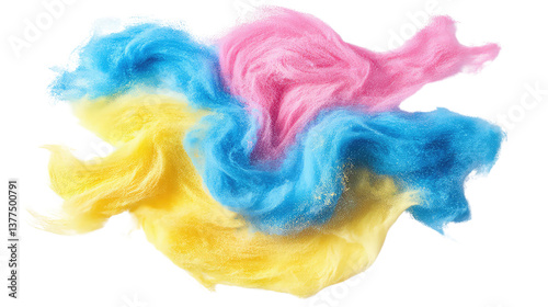 A swirling cloud of Holi powder isolated on white background PNG