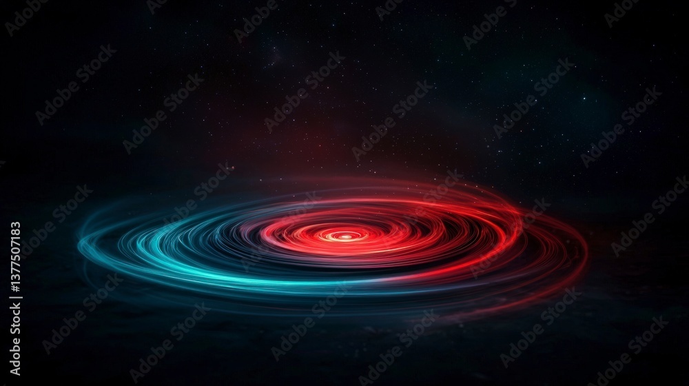 Fototapeta premium Abstract Cosmic Nebula Red and Blue Spiral Energy Vortex