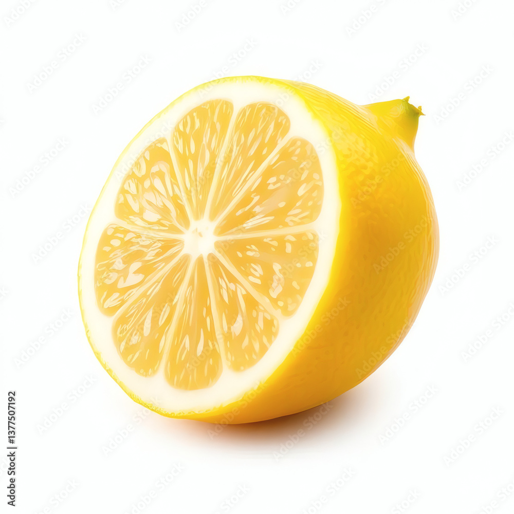 Fresh White Background Lemon Isolated Fresh White Background Lemon Isolated