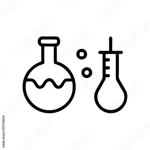 Chemistry Lab Equipment Vector Icons for Scientific Research Use. chemistry icon set, set of laboratory equipment, vector, vectoral drawing. Set of Chemical test tube. Glass tube. Flask template.