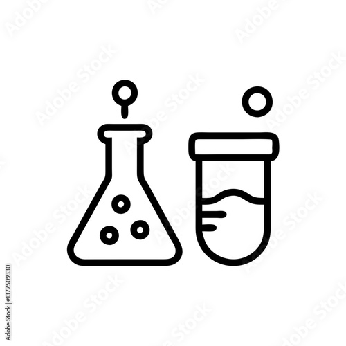 Medical laboratory blood, urine, sperm and stool test editable stroke outline icons set isolated on white background flat vector illustration. Pixel perfect. Chemistry Lab Equipment Vector . 