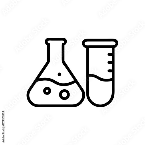 Medical laboratory blood, urine, sperm and stool test editable stroke outline icons set isolated on white background flat vector illustration. Pixel perfect. Chemistry Lab Equipment Vector . 