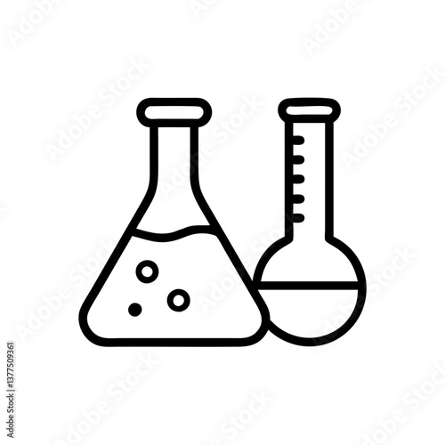 Medical laboratory blood, urine, sperm and stool test editable stroke outline icons set isolated on white background flat vector illustration. Pixel perfect. Chemistry Lab Equipment Vector . 