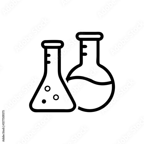 Medical laboratory blood, urine, sperm and stool test editable stroke outline icons set isolated on white background flat vector illustration. Pixel perfect. Chemistry Lab Equipment Vector . 