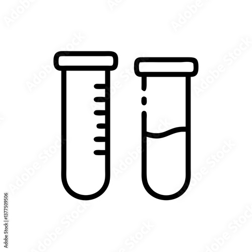 Medical laboratory blood, urine, sperm and stool test editable stroke outline icons set isolated on white background flat vector illustration. Pixel perfect. Chemistry Lab Equipment Vector . 