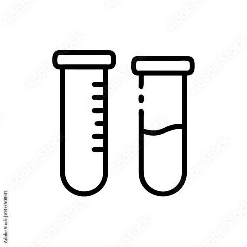 Medical laboratory blood, urine, sperm and stool test editable stroke outline icons set isolated on white background flat vector illustration. Pixel perfect. Chemistry Lab Equipment Vector . 