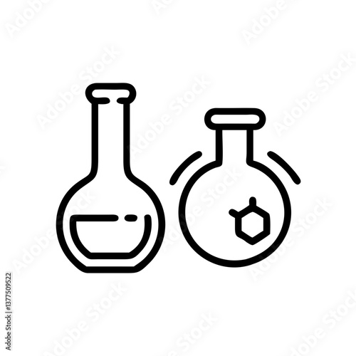 Medical laboratory blood, urine, sperm and stool test editable stroke outline icons set isolated on white background flat vector illustration. Pixel perfect. Chemistry Lab Equipment Vector . 