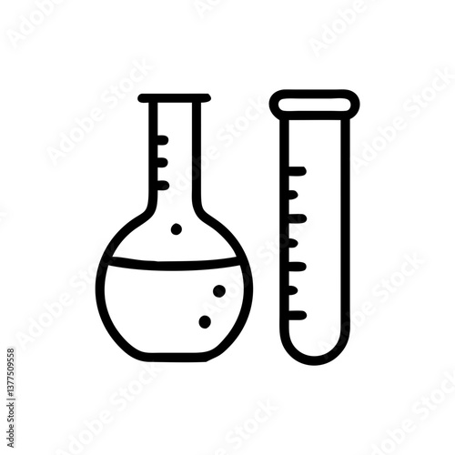 Medical laboratory blood, urine, sperm and stool test editable stroke outline icons set isolated on white background flat vector illustration. Pixel perfect. Chemistry Lab Equipment Vector . 