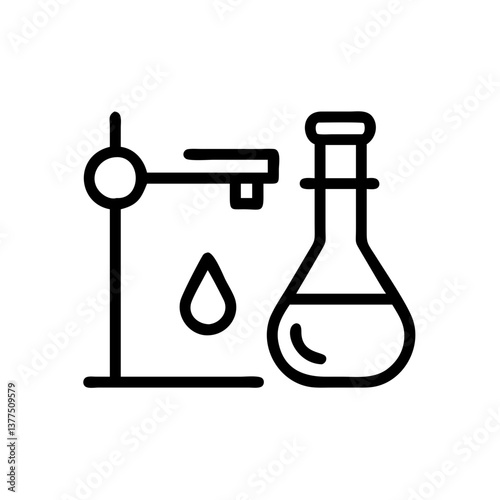 Medical laboratory blood, urine, sperm and stool test editable stroke outline icons set isolated on white background flat vector illustration. Pixel perfect. Chemistry Lab Equipment Vector . 