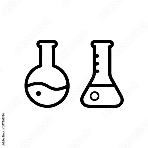 Medical laboratory blood, urine, sperm and stool test editable stroke outline icons set isolated on white background flat vector illustration. Pixel perfect. Chemistry Lab Equipment Vector . 