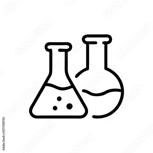 Medical laboratory blood, urine, sperm and stool test editable stroke outline icons set isolated on white background flat vector illustration. Pixel perfect. Chemistry Lab Equipment Vector . 