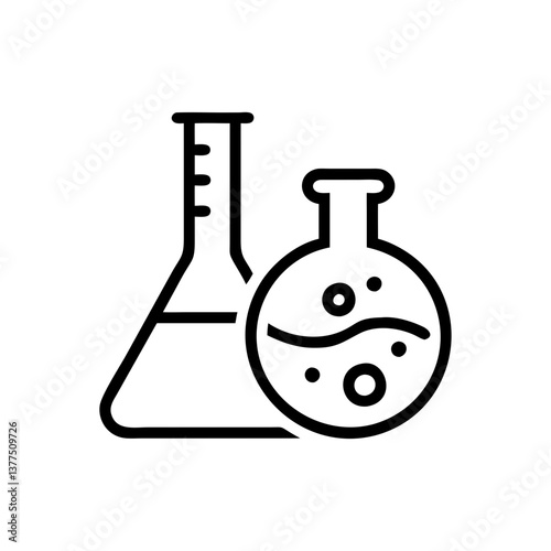 Medical laboratory blood, urine, sperm and stool test editable stroke outline icons set isolated on white background flat vector illustration. Pixel perfect. Chemistry Lab Equipment Vector . 