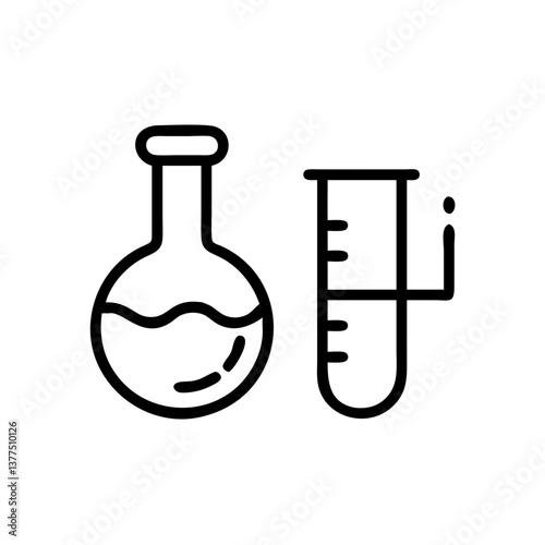 Medical laboratory blood, urine, sperm and stool test editable stroke outline icons set isolated on white background flat vector illustration. Pixel perfect. Chemistry Lab Equipment Vector . 