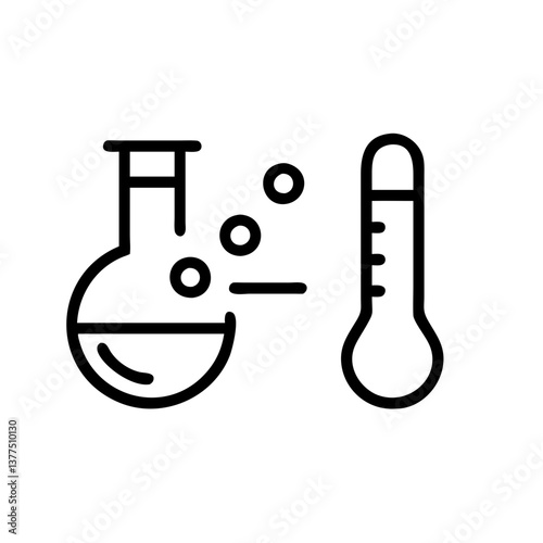 Medical laboratory blood, urine, sperm and stool test editable stroke outline icons set isolated on white background flat vector illustration. Pixel perfect. Chemistry Lab Equipment Vector . 