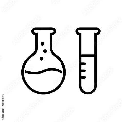 Medical laboratory blood, urine, sperm and stool test editable stroke outline icons set isolated on white background flat vector illustration. Pixel perfect. Chemistry Lab Equipment Vector . 