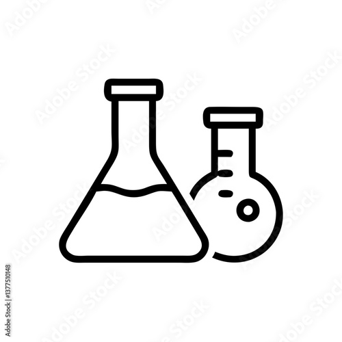Medical laboratory blood, urine, sperm and stool test editable stroke outline icons set isolated on white background flat vector illustration. Pixel perfect. Chemistry Lab Equipment Vector . 