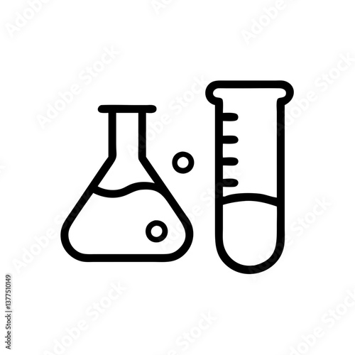 Medical laboratory blood, urine, sperm and stool test editable stroke outline icons set isolated on white background flat vector illustration. Pixel perfect. Chemistry Lab Equipment Vector . 