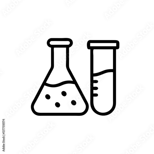 Medical laboratory blood, urine, sperm and stool test editable stroke outline icons set isolated on white background flat vector illustration. Pixel perfect. Chemistry Lab Equipment Vector . 