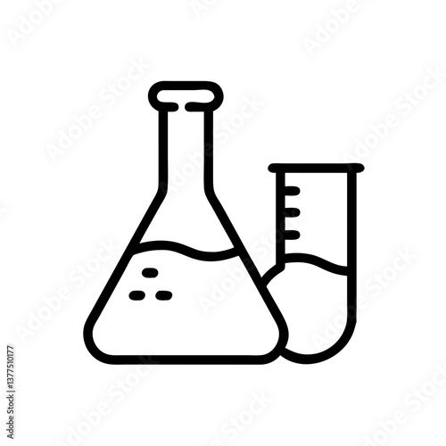 Medical laboratory blood, urine, sperm and stool test editable stroke outline icons set isolated on white background flat vector illustration. Pixel perfect. Chemistry Lab Equipment Vector . 