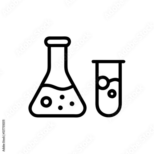 Medical laboratory blood, urine, sperm and stool test editable stroke outline icons set isolated on white background flat vector illustration. Pixel perfect. Chemistry Lab Equipment Vector . 