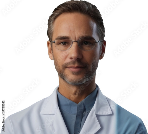 portrait of a handsome man, male scientist, male doctor