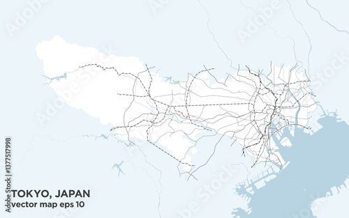 日本の東京都のシンプルなロードマップ