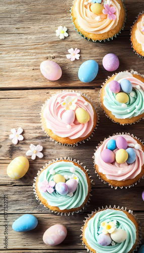 cupcakes with Easter eggs