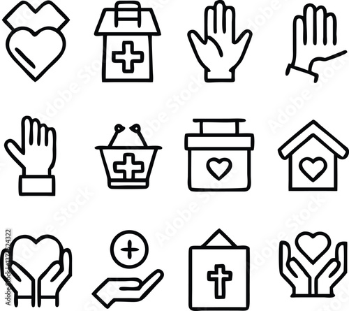 Charity Icons Vector Art
