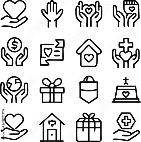 Charity Icons Vector Art
