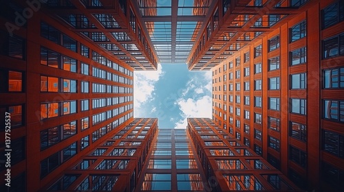 Urban Skyscrapers Reaching for Sky of excellence in splendor beyond compare with grace in style