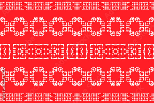 Geometric, seamless,pixel traditional ethnic, thai pattern, fabric pattern for textiles, rugs, wallpaper, clothing, sarong, batik, print, background, cover, illustration