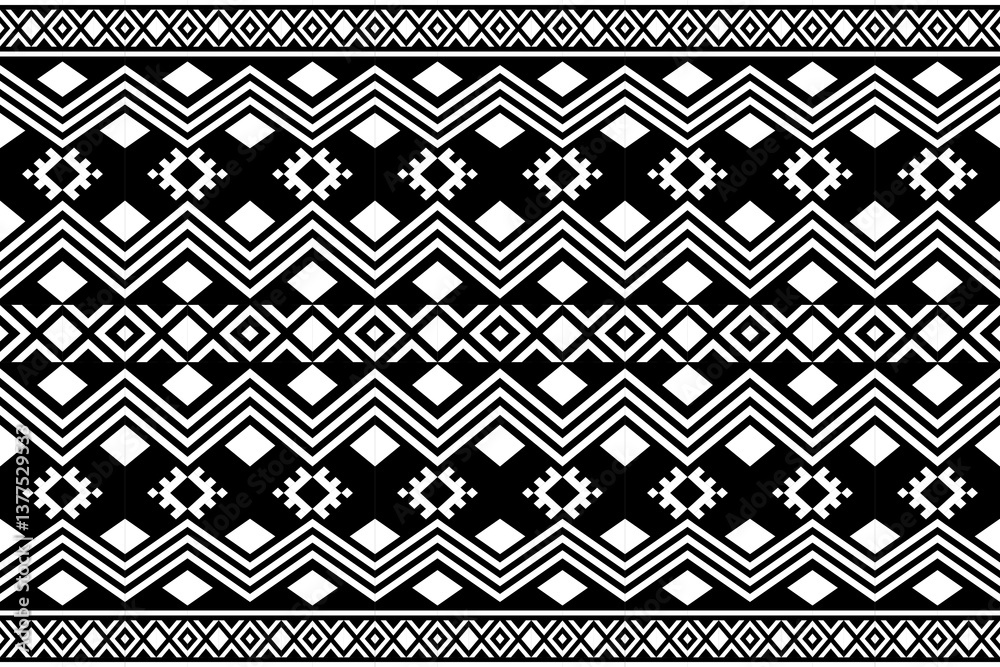 Geometric, seamless,pixel traditional ethnic, thai pattern, fabric pattern for textiles, rugs, wallpaper, clothing, sarong, batik, print, background, cover, illustration Geometric, seamless,pixel traditional ethnic, thai pattern, fabric pattern for textiles, rugs, wallpaper, clothing, sarong, batik, print, background, cover, illustration