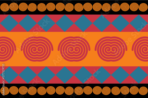 Geometric, seamless,pixel traditional ethnic, thai pattern, fabric pattern for textiles, rugs, wallpaper, clothing, sarong, batik, print, background, cover, illustration
