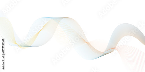 abstract blue wave background pink ribbon isolated on white