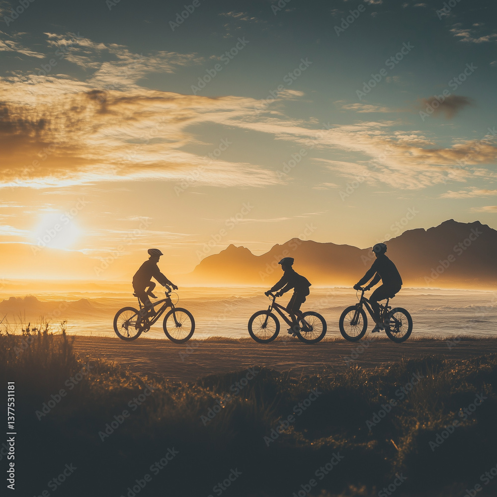 Family Riding Bikes Together - Promoting Outdoor Fun on World Bicycle Day Family Riding Bikes Together - Promoting Outdoor Fun on World Bicycle Day
