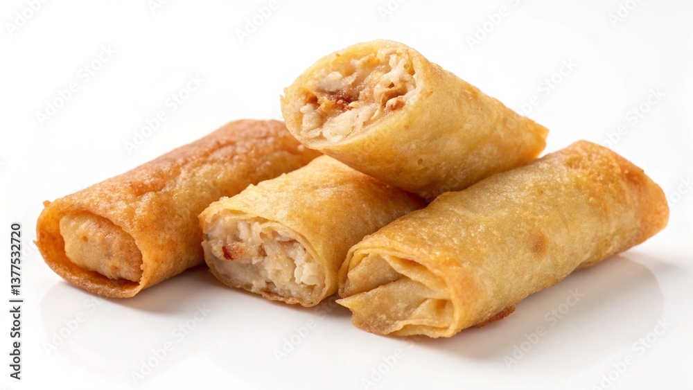 Chinese Traditional Spring rolls, isolated on white background
Chinese Traditional Spring rolls, isolated on white background
