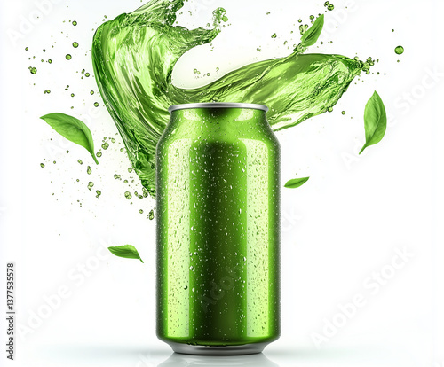 image of a of gree abstract energy drink